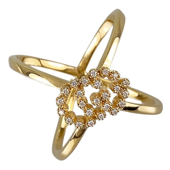 GUCCI GG running Yellow gold diamond Ring - Picture 1 of 9